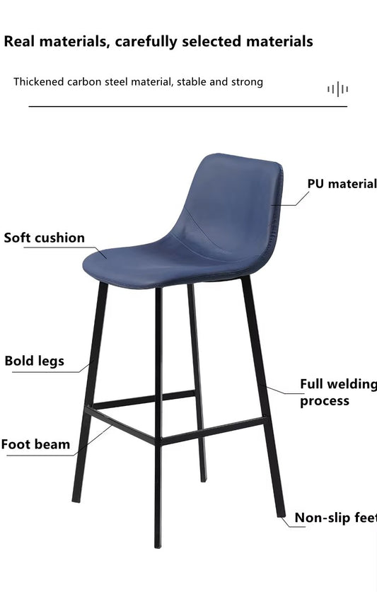 Pre-Order PU Leather Retro Industrial Style Bar Stool JYBC-108-BIEGE - thebens