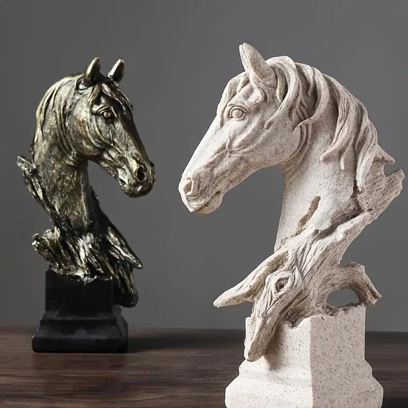 European Vintage Horse Head Sculpture - thebens