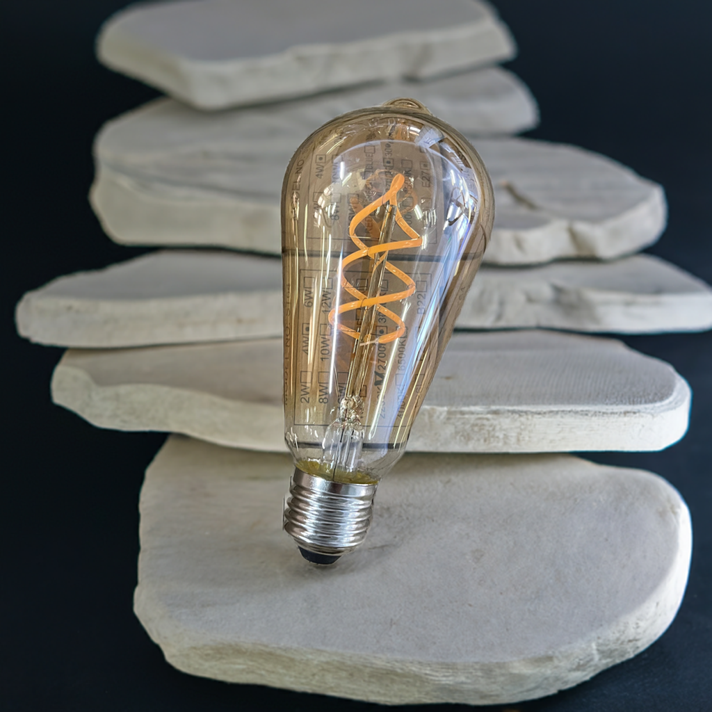 Pre-Order 40 days LED E27 ST64 Filament Bulb Amber Soft-4W - thebens