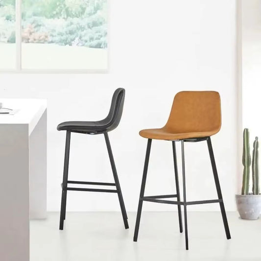 Pre-Order PU Leather Retro Industrial Style Bar Stool JYBC-108-BIEGE - thebens