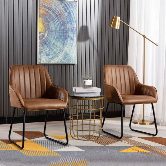 65 Days Pre-order Metal Frame Nordic Leather Dining Chair LR-8007 - thebens