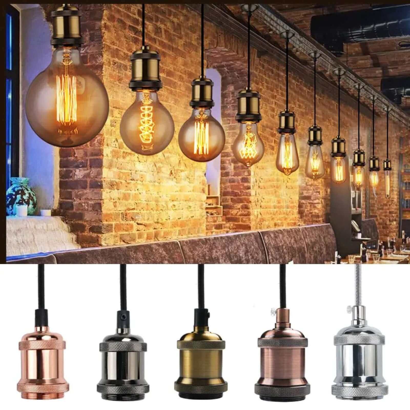 Pre-Order 40 Days E27 Bulb Socket LED Edison Lamp Holder-A CYAN - thebens