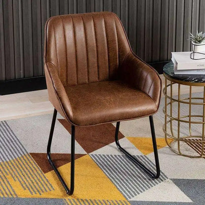 65 Days Pre-order Metal Frame Nordic Leather Dining Chair LR-8007 - thebens