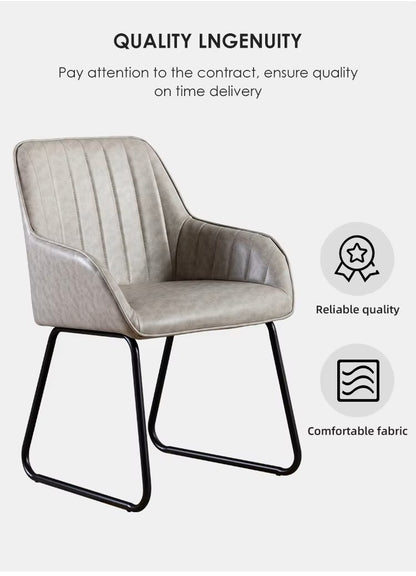 65 Days Pre-order Metal Frame Nordic Leather Dining Chair LR-8007 - thebens