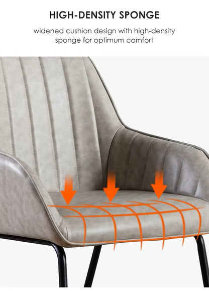 65 Days Pre-order Metal Frame Nordic Leather Dining Chair LR-8007 - thebens