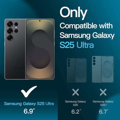 Screen Protector for Samsung Galaxy S25 Ultra 5G, Tempered Glass Film, Fingerprint ID Compatible, HD Clear