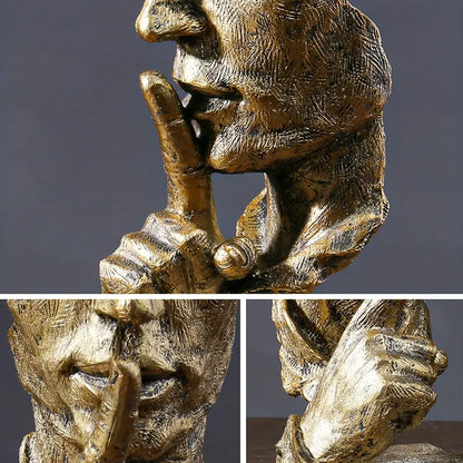 Elegant Silent Men Resin Sculpture - thebens