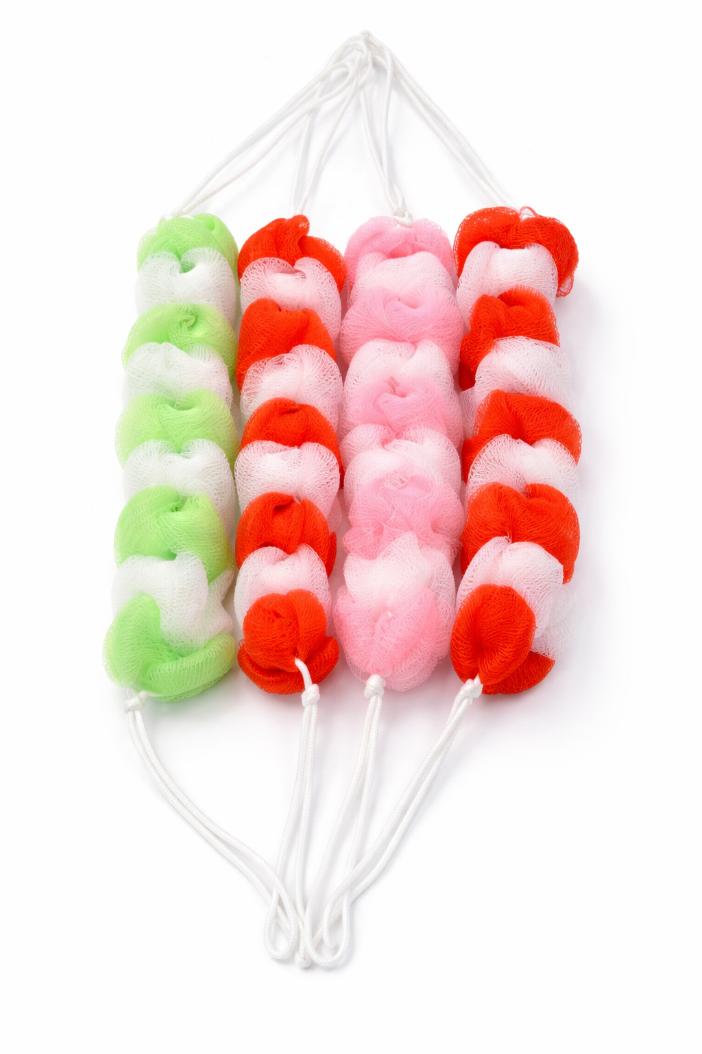 Stretchable Braided Body Bath Shower Sponge ORANGE