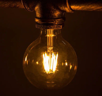 G80 LED Filament Bulb – Amber Glass Shell (4W, 2700K, E27) - thebens