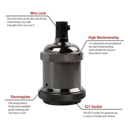 Pre-Order 40 Days E27 Bulb Socket LED Edison Lamp Holder-A CYAN - thebens