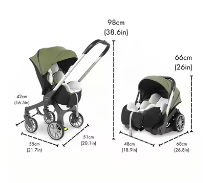 Deluxe 4-in-1 Travel System Baby Stroller BX01 – Green