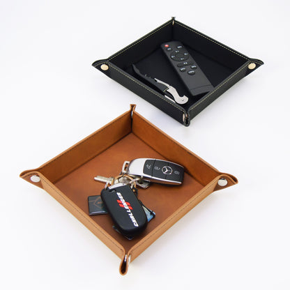 Foldable Decorative Leather Tray - ST1751 Brown - thebens