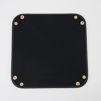 Foldable Decorative Leather Tray - ST1751 Black - thebens