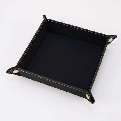 Foldable Decorative Leather Tray - ST1751 Black - thebens