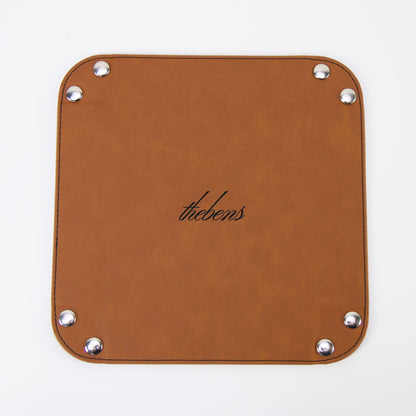 Foldable Decorative Leather Tray - ST1751 Brown - thebens