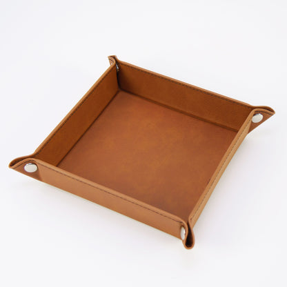 Foldable Decorative Leather Tray - ST1751 Brown - thebens