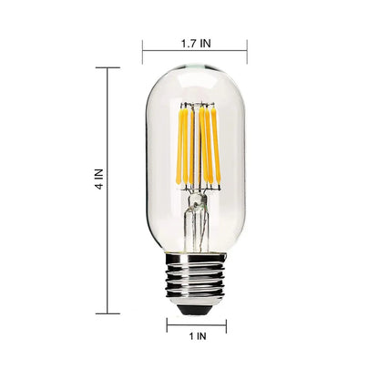 T45 LED Filament Bulb – Clear Glass Shell (6W, 2700K, E27) - thebens