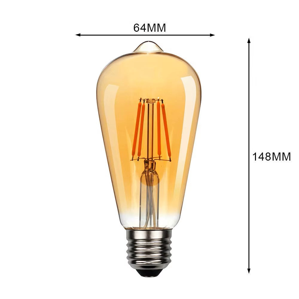 Pre-Order 40 days LED E27 ST64 Filament Bulb Amber-4W - thebens