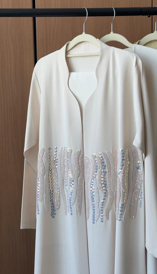 HEYA Swan Abaya and Elegant Headscarf – Cream