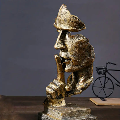 Elegant Silent Men Resin Sculpture - thebens