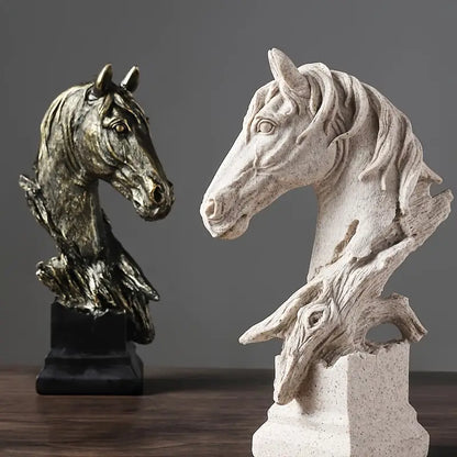 European Vintage Horse Head Sculpture - thebens