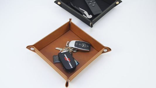 Foldable Decorative Leather Tray - ST1751 Black